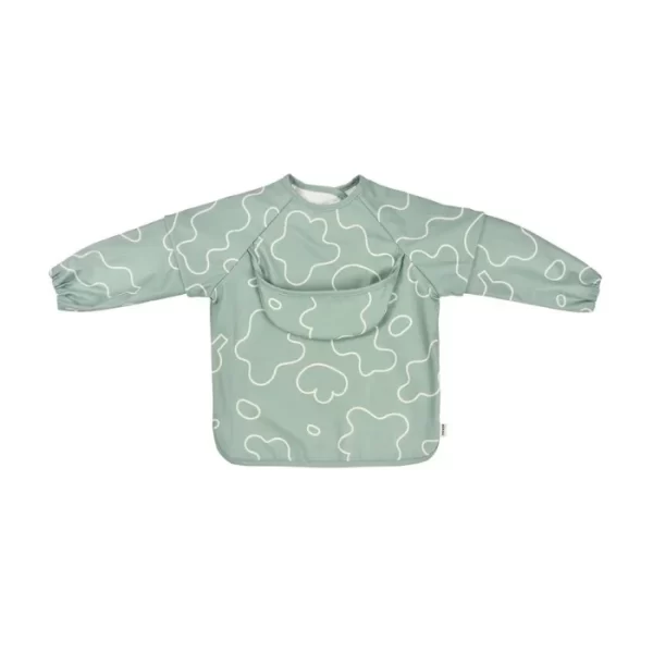 Beaba 2in1 Bib With Removable Sleeves Sage Green