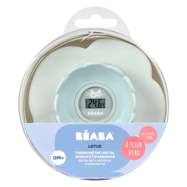 Beaba Lotus Multi Functional Bath Thermometer Green Blue