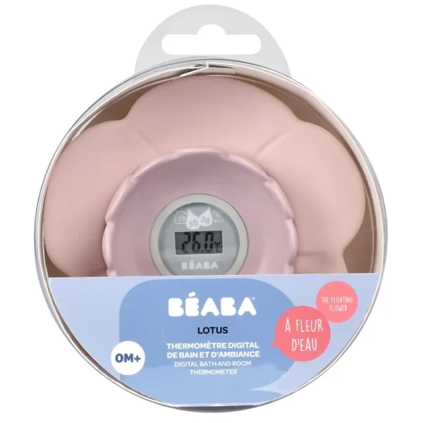 Beaba Lotus Multi Functional Bath Thermometer OldPink