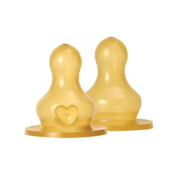 BIBS Baby Bottle Nipple Round Latex 2 Pack Medium Flow