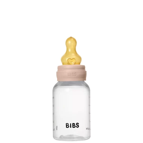 BIBS Baby Bottle Round Nipple Latex 1 Pack 150 Ml Slow Flow Blush