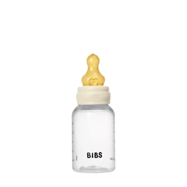 BIBS Baby Bottle Round Nipple Latex 1 Pack 150 Ml Slow Flow Ivory
