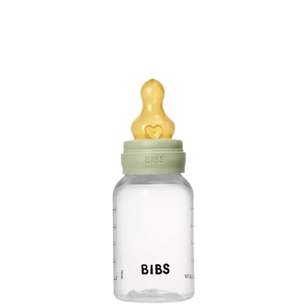 BIBS Baby Bottle Round Nipple Latex 1 Pack 150 Ml Slow Flow Sage
