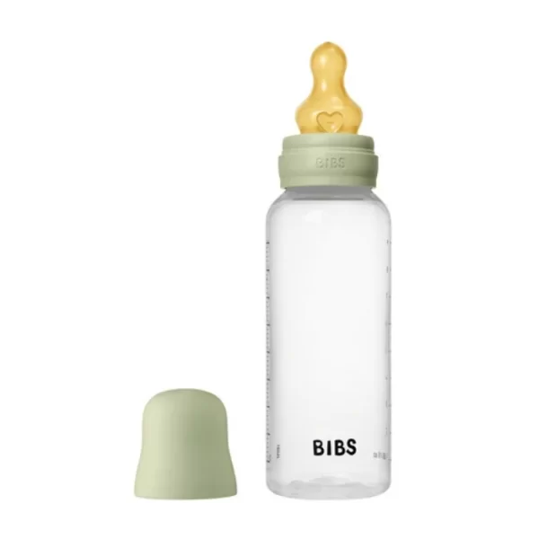 BIBS Baby Bottle Round Nipple Latex 1 Pack 270 Ml Medium Flow Sage