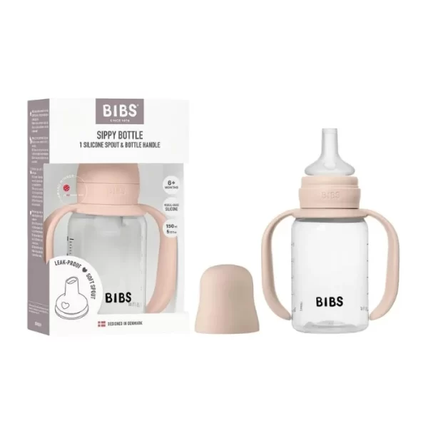 BIBS Baby Sippy Bottle Spout Silicone 1 pack 150 ml Blush