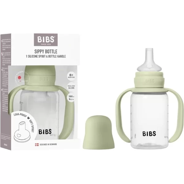 BIBS Baby Sippy Bottle Spout Silicone 1 pack 150 ml Sage