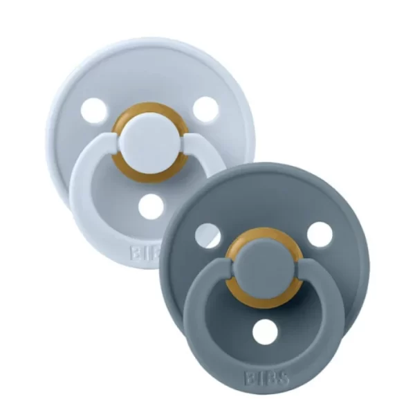 BIBS Colour 2 PACK Latex Size 2 Anatomical Baby Blue/Petrol