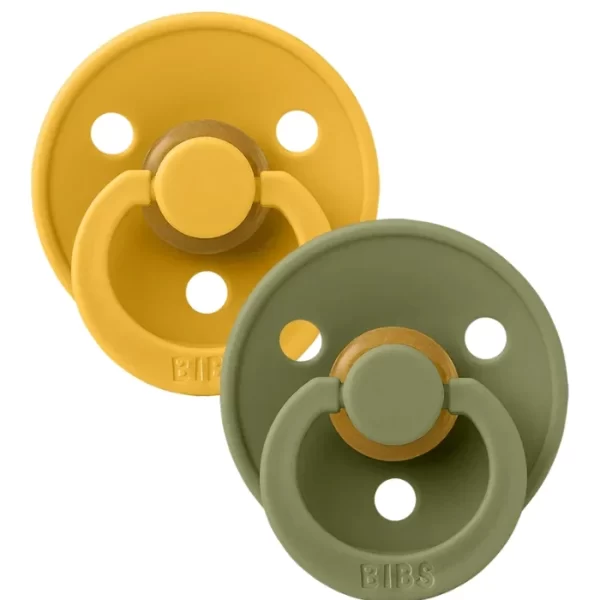 BIBS Colour 2 PACK Latex Size 2 Honey Bee/Olive