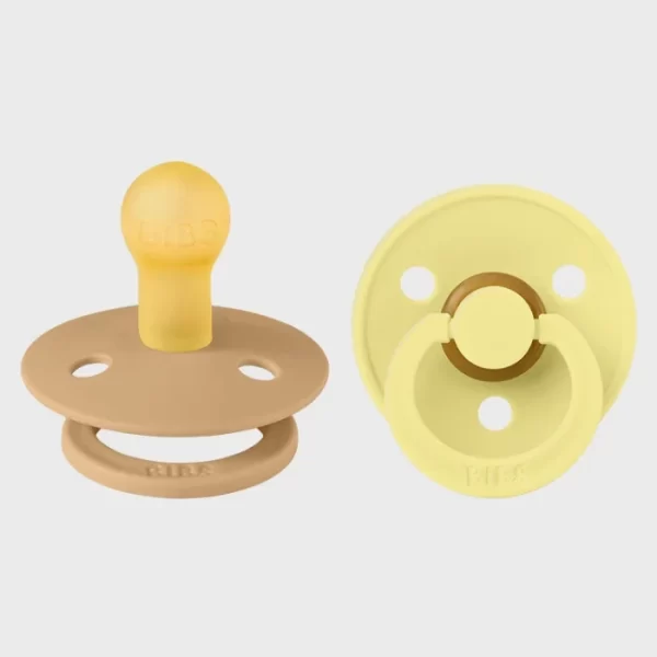 BIBS Colour 2 Pack Latex Size 1 Desert Sand Sunshine