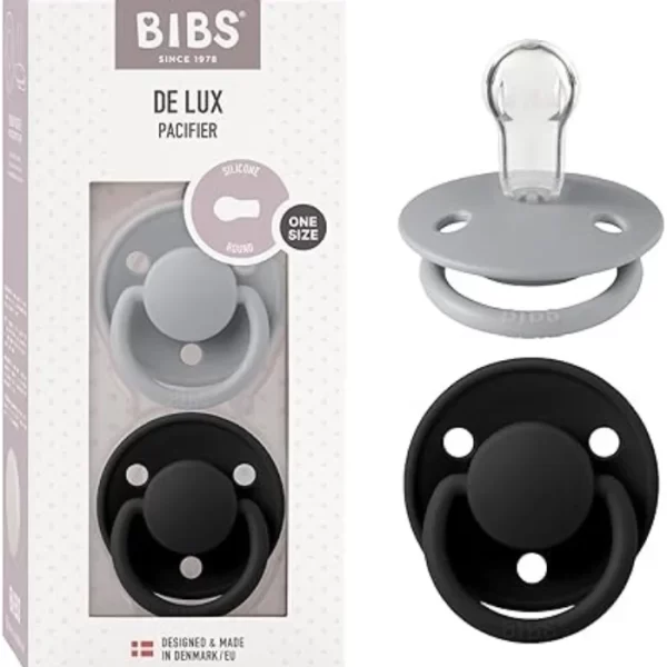 BIBS De Lux 2 PACK Silicone Onesize Cloud/Black