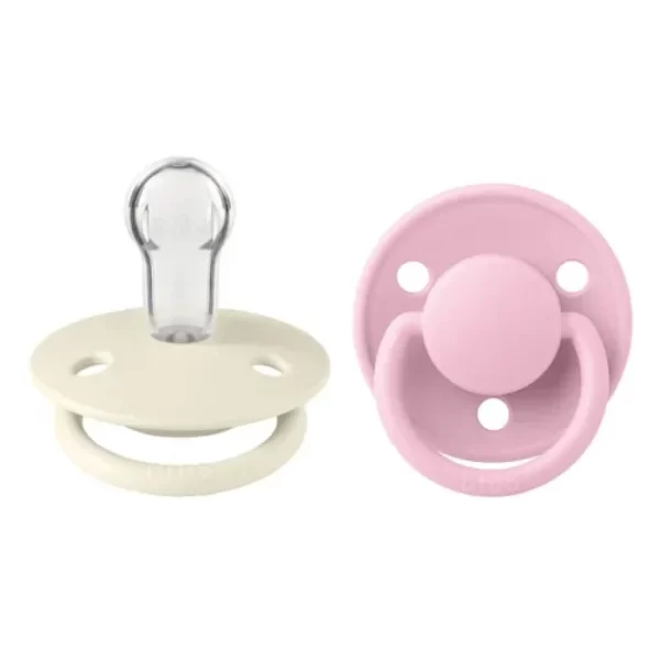 BIBS De Lux 2 PACK Silicone Onesize Ivory/Baby Pink