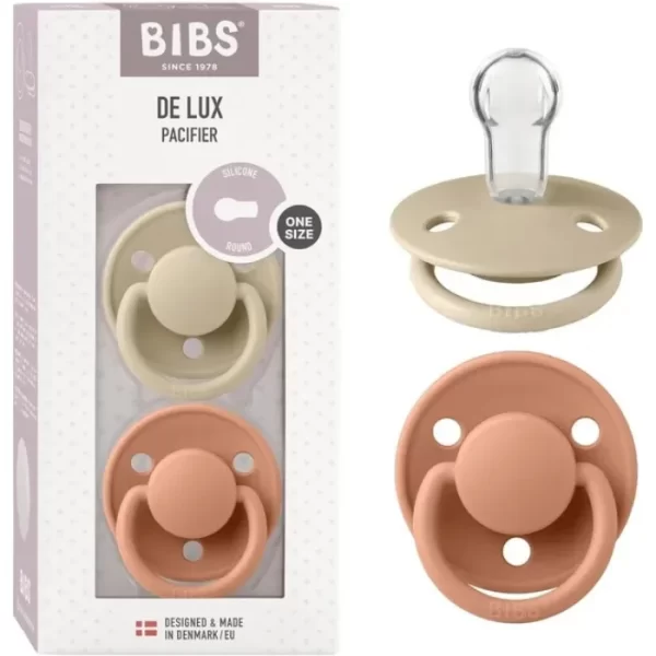 BIBS De Lux 2 PACK Silicone Onesize Vanilla/Peach