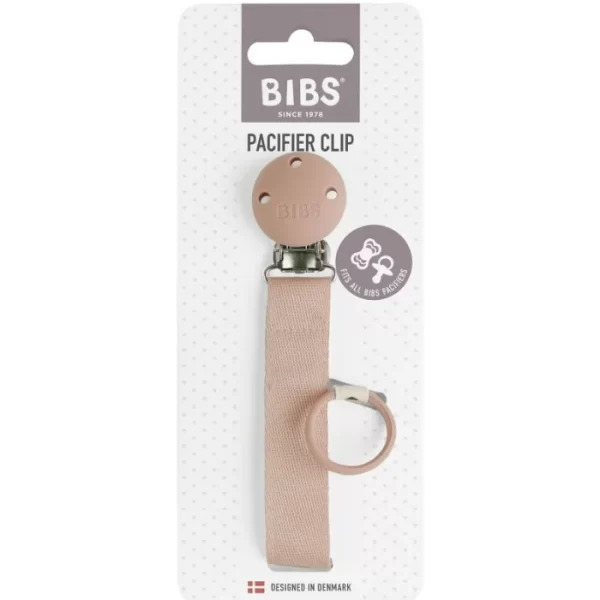 BIBS Pacifier Clip Ribbon Blush