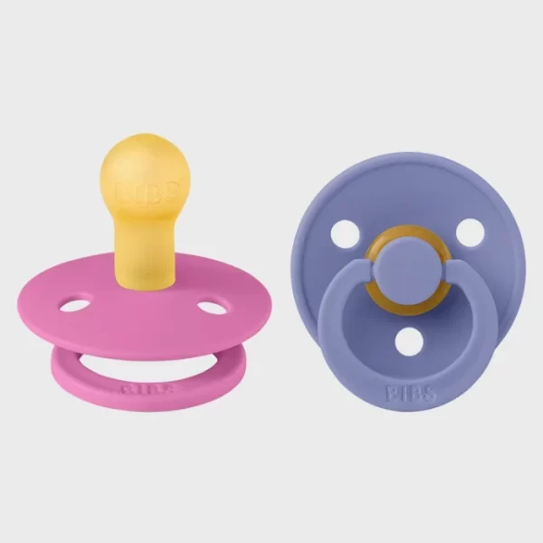 BIBS Pacifier Colour 2 Pack Latex Size 1 Bubblegum Peri