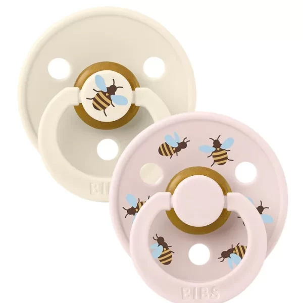 BIBS Pacifier Studio Colour 2 PACK Bumblebee Latex Size 2 Ivory Mix