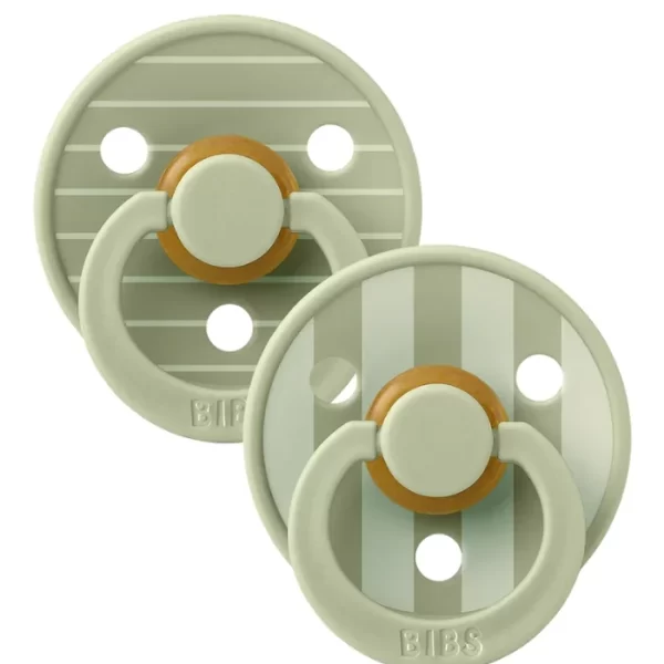 BIBS Pacifier Studio Colour 2 PACK Fusion Latex Size 1 Sage Hunter Green mix