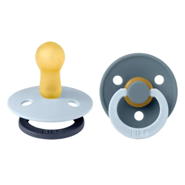 BIBS Pacifier Studio Colour 2 PACK Fusion Latex Size 2 Baby Blue Petrol mix