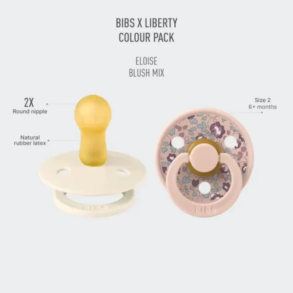 BIBS Pacifier Studio Colour 2 PACK Jasmine Latex Size 2 Blush Mix