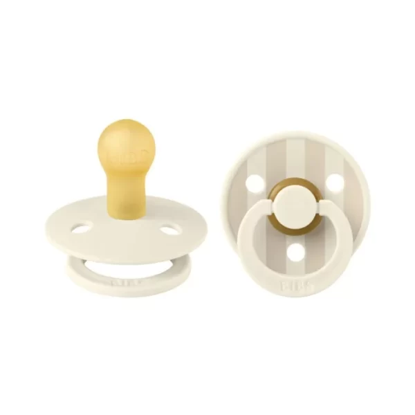 BIBS Pacifier Studio Colour 2 PACK Pin Latex Size 1 Ivory Vanilla Mix