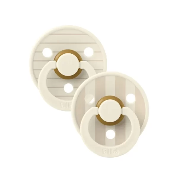 BIBS Pacifier Studio Colour 2 PACK Pin Latex Size 2 Ivory Vanilla Mix