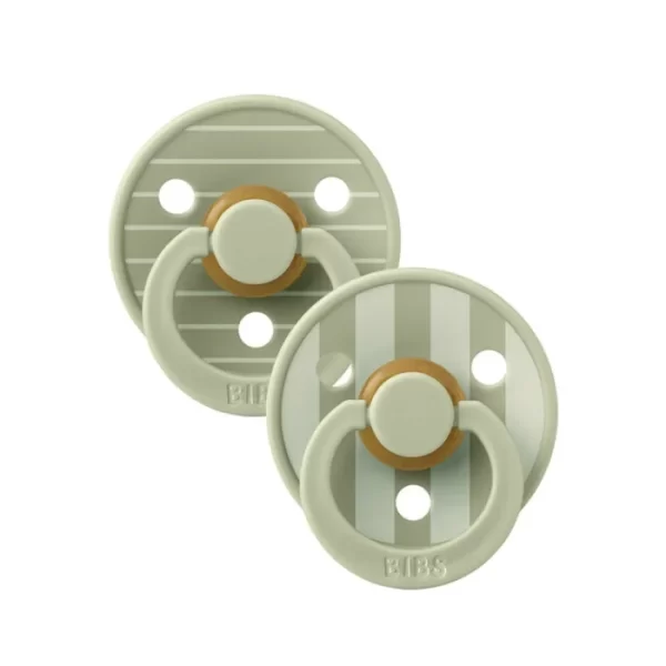 BIBS Pacifier Studio Colour 2 PACK Pin Latex Size 2 Sage Mix