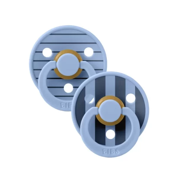 BIBS Pacifier Studio Colour 2 PACK Pin Latex Size 2 Sky Blue Mix