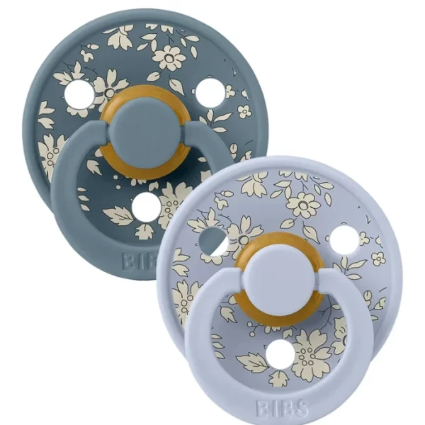 BIBS Pacifier X Liberty Colour 2 Pack Capel Latex Size 2 Dusty Blue Mix