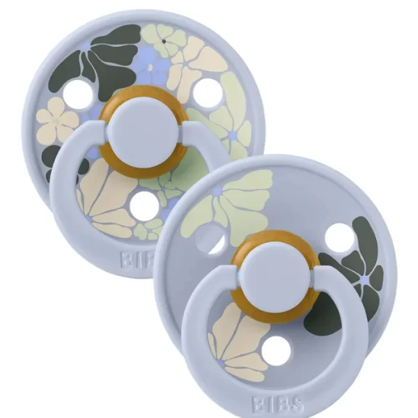 BIBS Studio Colour 2 Pack Morning Bloom Latex Size 1 Dusty Blue Mix