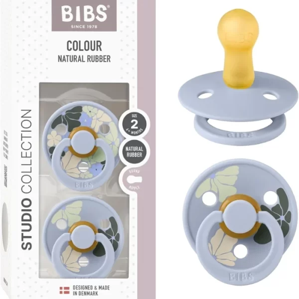 BIBS Studio Colour 2 Pack Morning Bloom Latex Size 2 Dusty Blue Mix