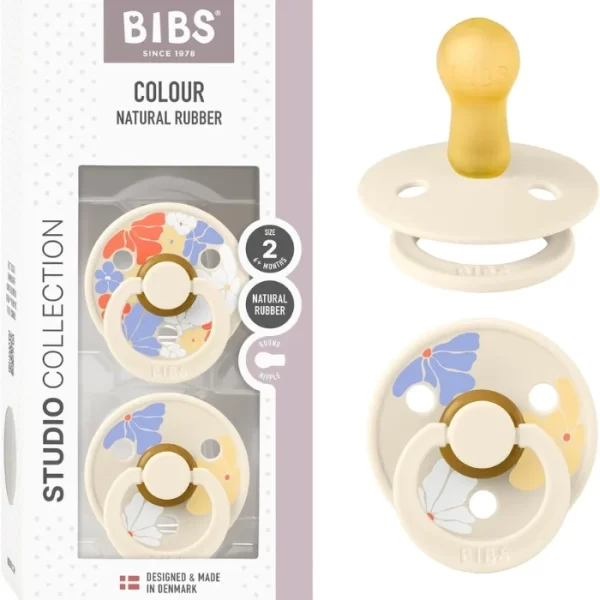 BIBS Studio Colour 2 Pack Morning Bloom Latex Size 2 Ivory Mix