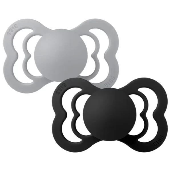 BIBS Supreme 2 PACK Silicone Size 2 Cloud/Black