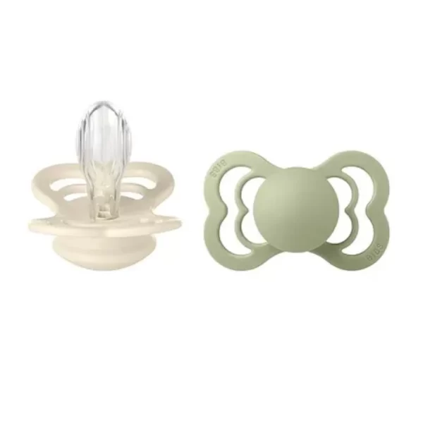 BIBS Supreme 2 PACK Silicone Size 2 Ivory/Sage