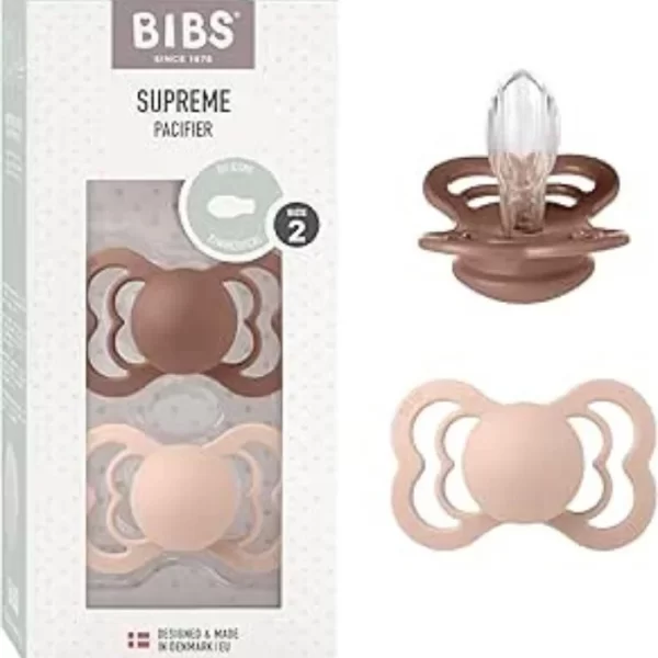 BIBS Supreme 2 PACK Silicone Size 2 Woodchuck/Blush