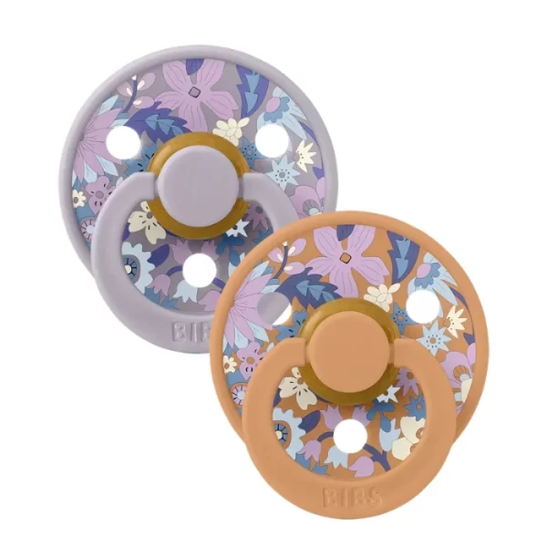 BIBS X Liberty 2 Pack Colour June Blossom Latex Size 2 Pumpkin Mix Round Nipple