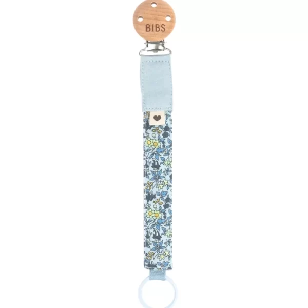 BIBS X Liberty Pacifier Clip Chamomile Lawn Baby Blue