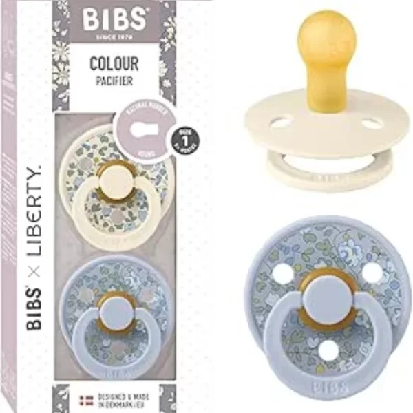 BIBS x Liberty 2 PACK Colour Eloise Latex Size 1 Dusty Blue Mix