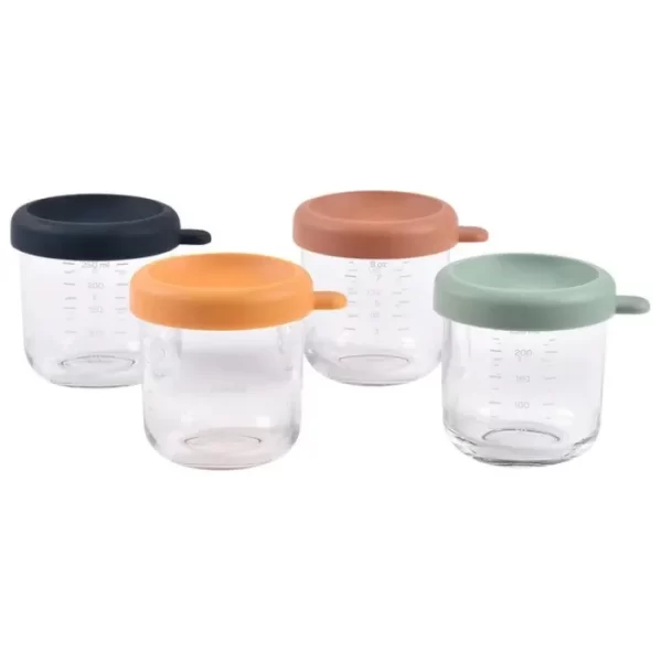 Beaba Set of 4x250ml Glass Conservative Jars Sunrise