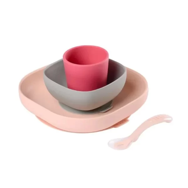 Beaba Silicone Meal Set of 4 Pink